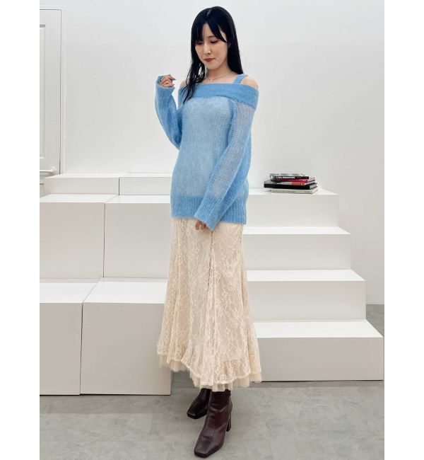 MERCURYDUO「ベビーアルパカオフショルニット」|ニット・セーター|