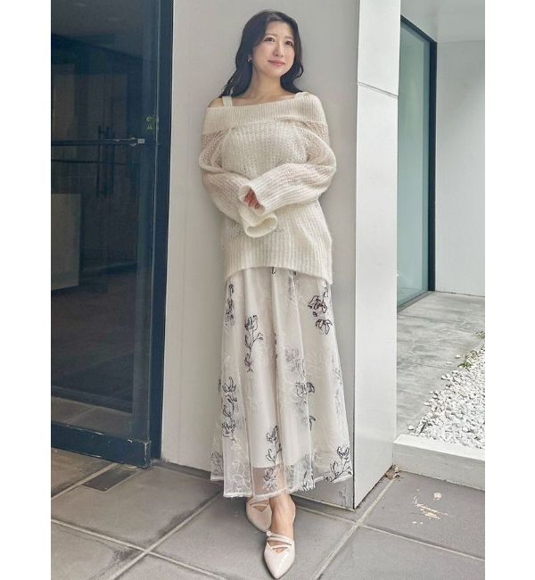 MERCURYDUO「ベビーアルパカオフショルニット」|ニット・セーター|