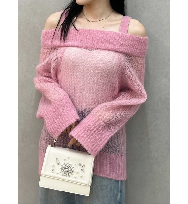 MERCURYDUO「ベビーアルパカオフショルニット」|ニット・セーター|