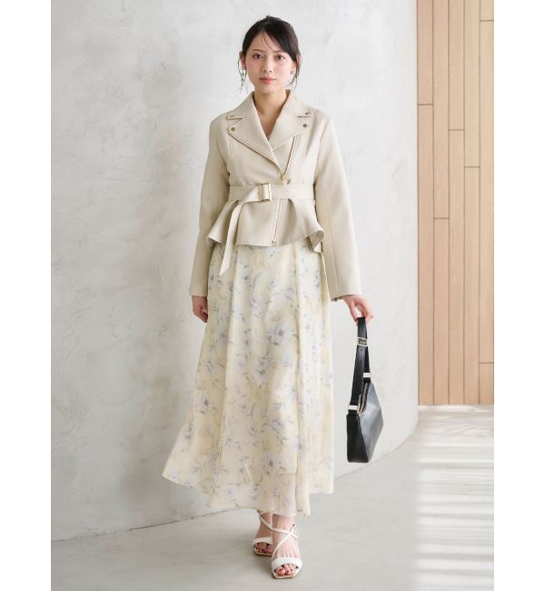 MERCURYDUO「フラワーギャザースリーブワンピース」|ワンピース|