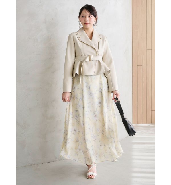 MERCURYDUO「フラワーギャザースリーブワンピース」|ワンピース|