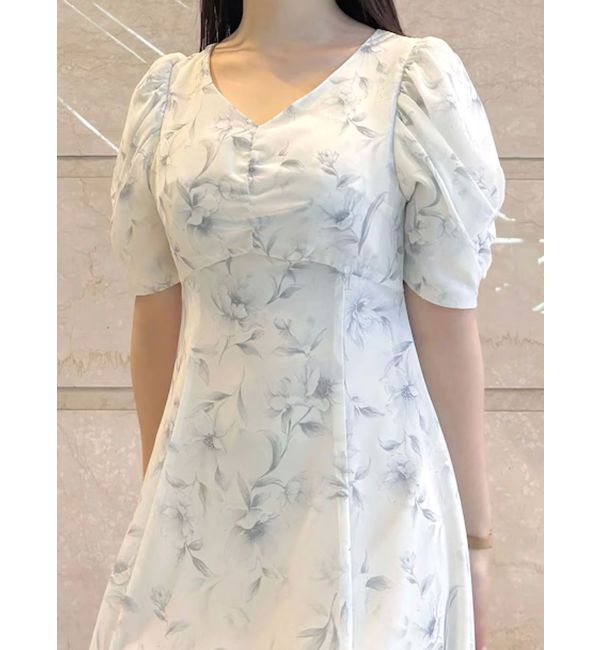 MERCURYDUO「フラワーギャザースリーブワンピース」|ワンピース|