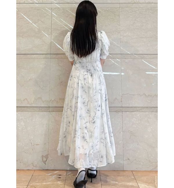 MERCURYDUO「フラワーギャザースリーブワンピース」|ワンピース|