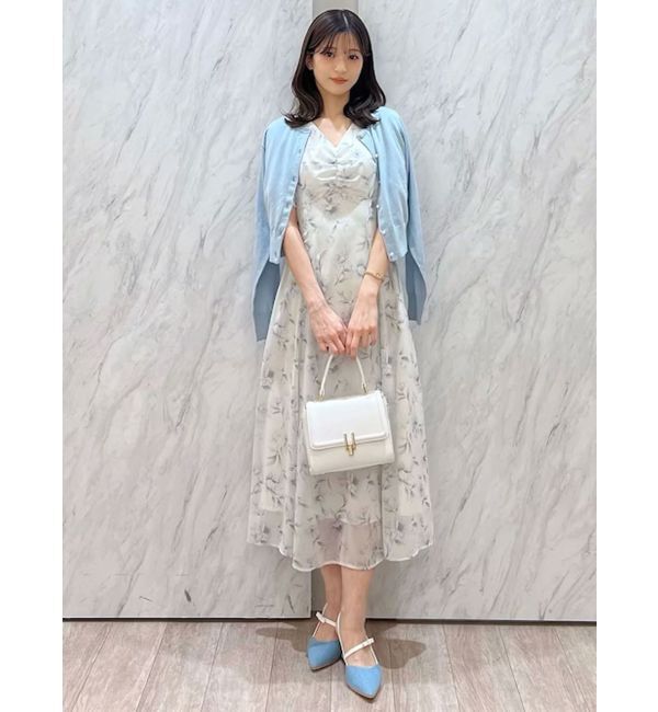 MERCURYDUO「フラワーギャザースリーブワンピース」|ワンピース|