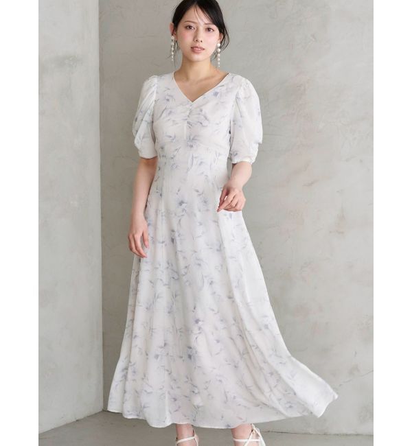 MERCURYDUO「フラワーギャザースリーブワンピース」|ワンピース|
