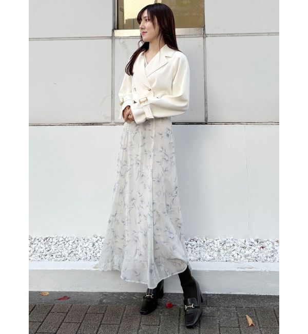 MERCURYDUO「フラワーギャザースリーブワンピース」|ワンピース|