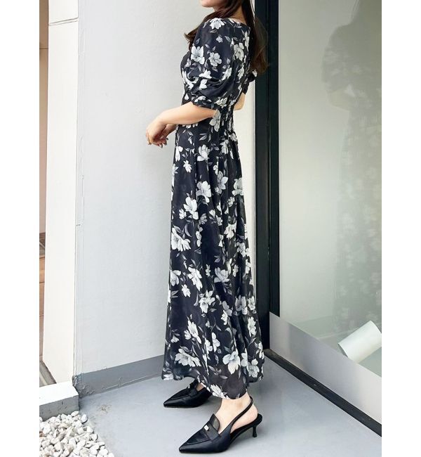 MERCURYDUO「フラワーギャザースリーブワンピース」|ワンピース|