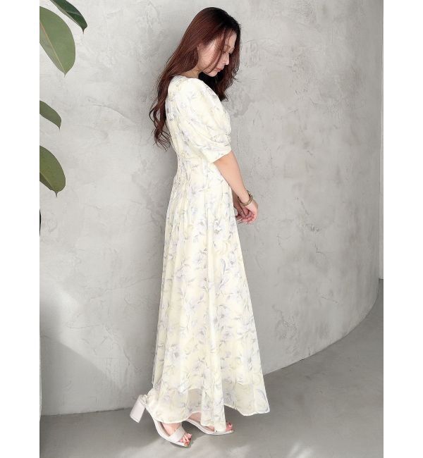 MERCURYDUO「フラワーギャザースリーブワンピース」|ワンピース|