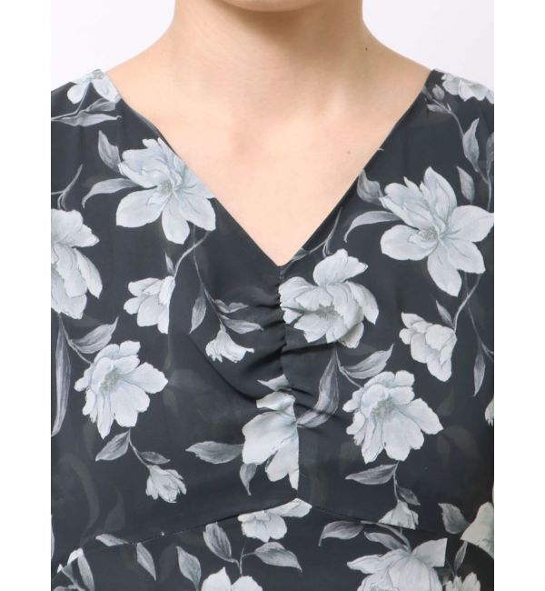 MERCURYDUO「フラワーギャザースリーブワンピース」|ワンピース|