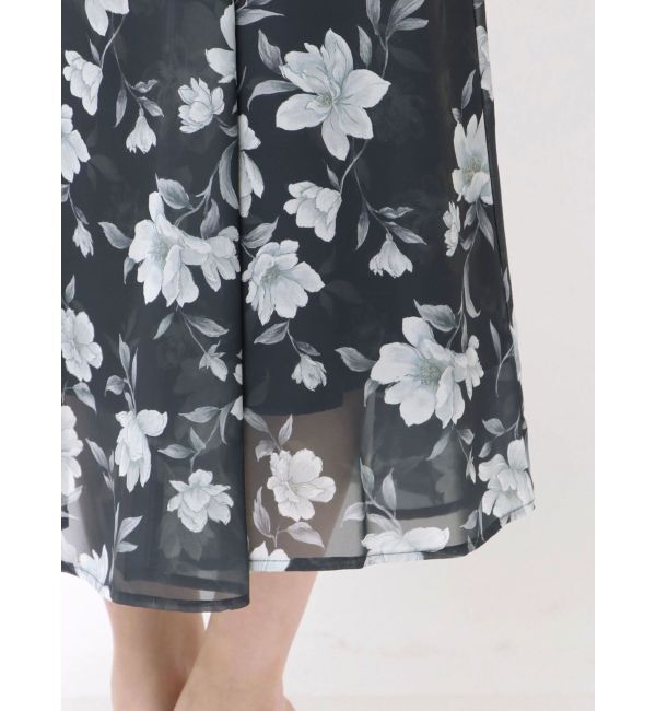 MERCURYDUO「フラワーギャザースリーブワンピース」|ワンピース|