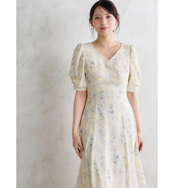MERCURYDUO「フラワーギャザースリーブワンピース」|ワンピース|