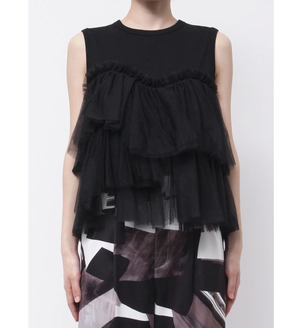 MERCURYDUO「【OUNNOUN】デザインペプラムタンクトップ」|タンクトップ|ブラック