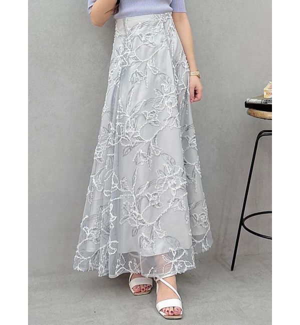 MERCURYDUO「エンブロイダリースカート」|スカート|ライトグレー