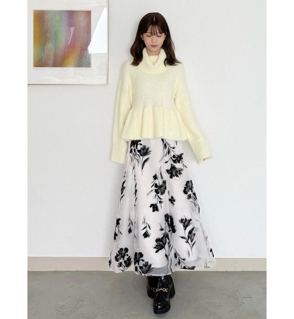 MERCURYDUO「【WEB限定カラーあり】オフタートルペプラムニット」|ニット・セーター|