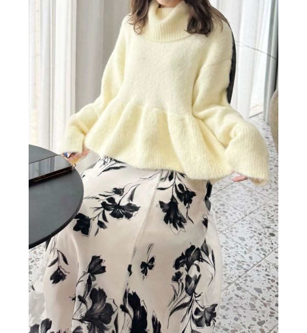 MERCURYDUO「【WEB限定カラーあり】オフタートルペプラムニット」|ニット・セーター|