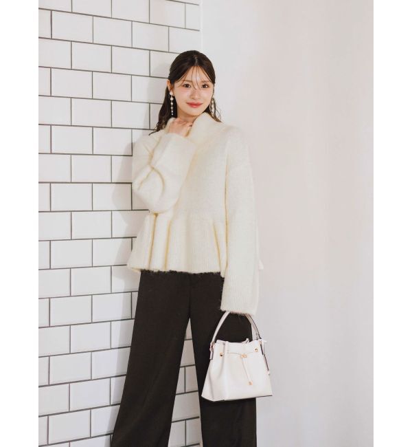 MERCURYDUO「【WEB限定カラーあり】オフタートルペプラムニット」|ニット・セーター|