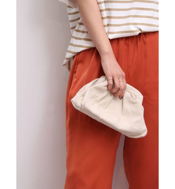 Ungrid「ギャザークラッチバッグ」|クラッチバッグ|アイボリー