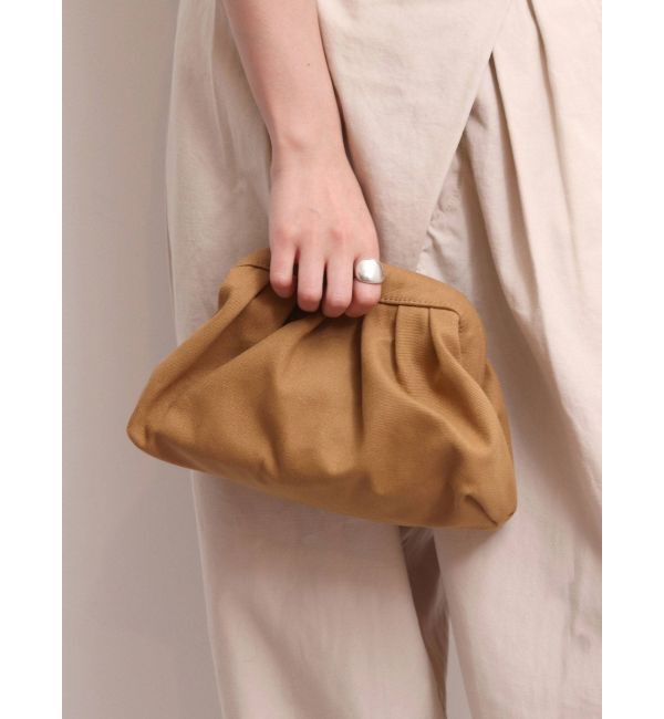 Ungrid「ギャザークラッチバッグ」|クラッチバッグ|ベージュ