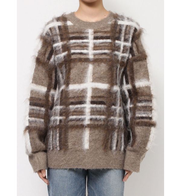 Ungrid「チェックジャカードルーズニット」|ニット・セーター|