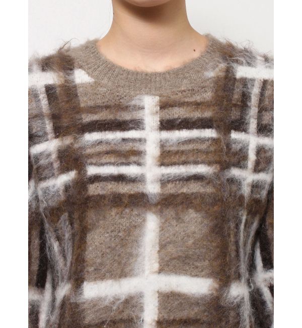 Ungrid「チェックジャカードルーズニット」|ニット・セーター|