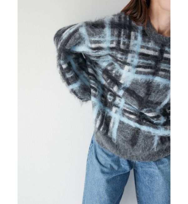 Ungrid「チェックジャカードルーズニット」|ニット・セーター|