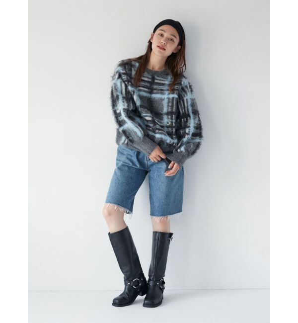 Ungrid「チェックジャカードルーズニット」|ニット・セーター|