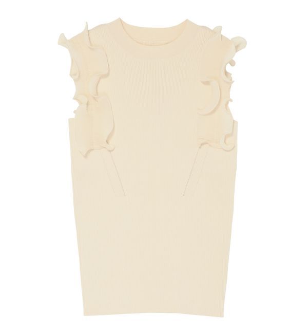 LAGUNAMOON「プリーツフリルニットプルオーバー」|ニット・セーター|アイボリー