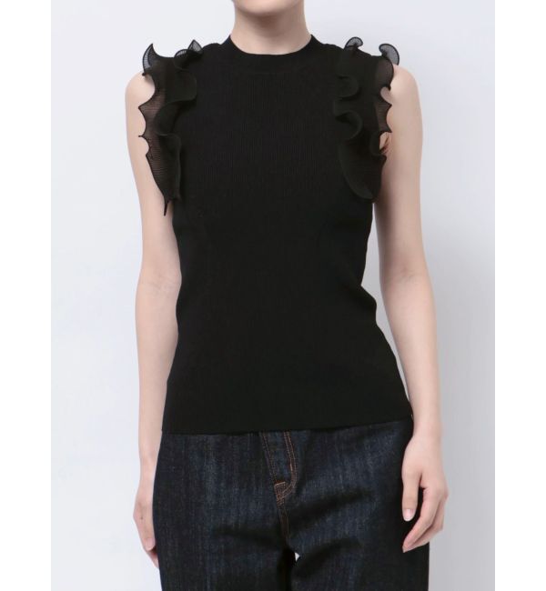 LAGUNAMOON「プリーツフリルニットプルオーバー」|ニット・セーター|