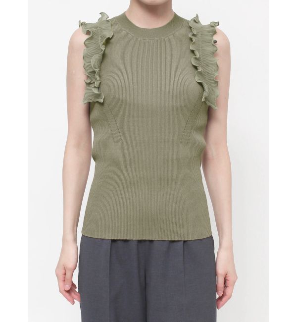 LAGUNAMOON「プリーツフリルニットプルオーバー」|ニット・セーター|