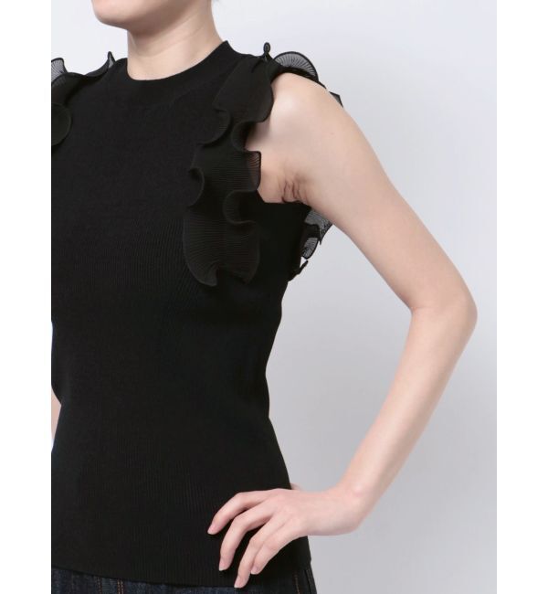 LAGUNAMOON「プリーツフリルニットプルオーバー」|ニット・セーター|