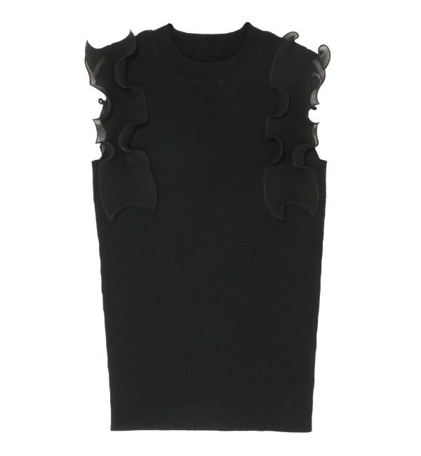 LAGUNAMOON「プリーツフリルニットプルオーバー」|ニット・セーター|