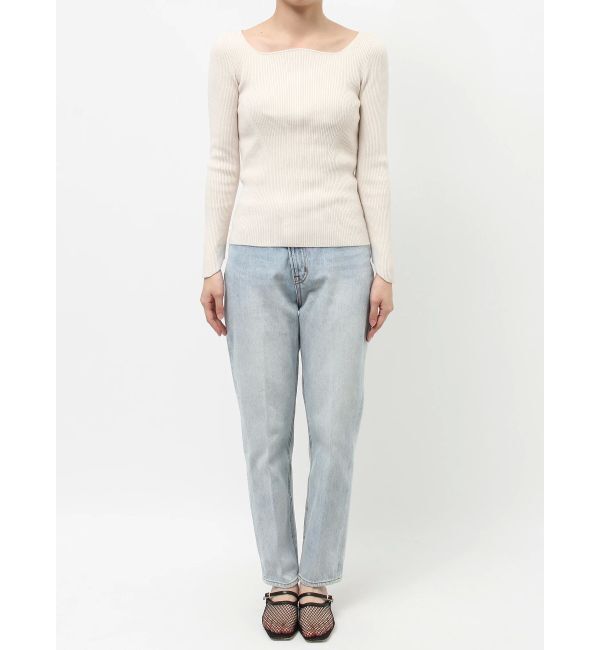 LAGUNAMOON「カーブネックデザインニットプルオーバー」|ニット・セーター|