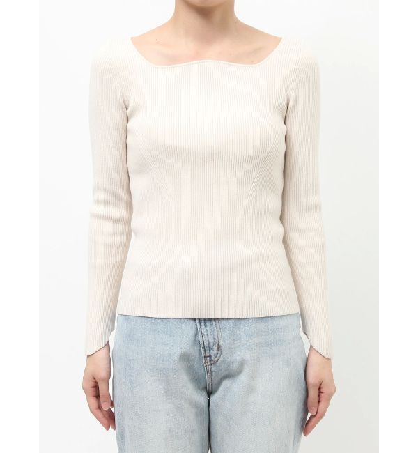 LAGUNAMOON「カーブネックデザインニットプルオーバー」|ニット・セーター|