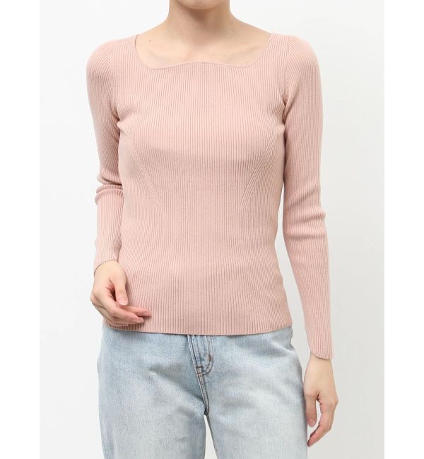 LAGUNAMOON「カーブネックデザインニットプルオーバー」|ニット・セーター|