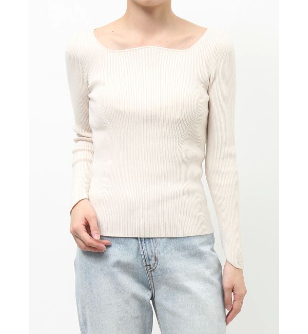 LAGUNAMOON「カーブネックデザインニットプルオーバー」|ニット・セーター|