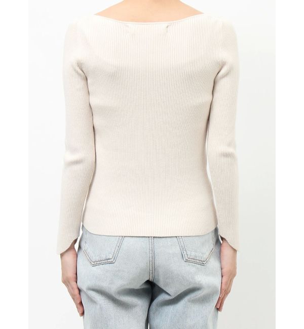 LAGUNAMOON「カーブネックデザインニットプルオーバー」|ニット・セーター|