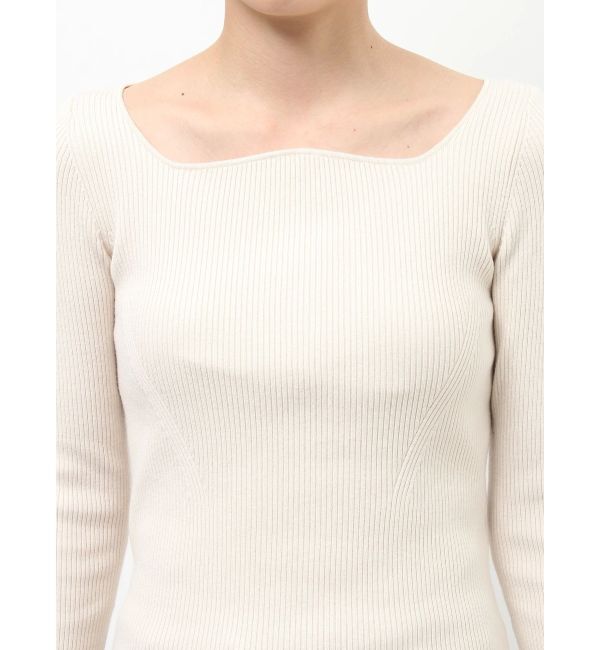 LAGUNAMOON「カーブネックデザインニットプルオーバー」|ニット・セーター|