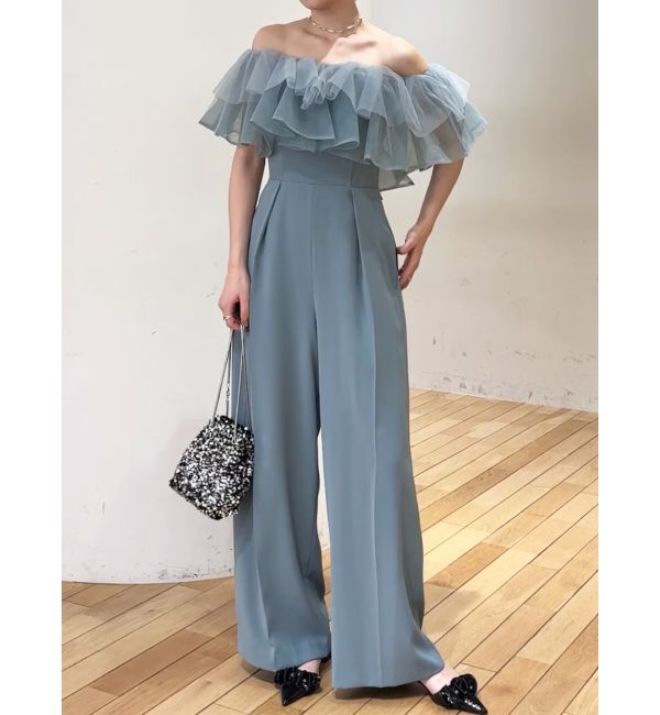 LAGUNAMOON「LADYチュールカラーベアパンツドレス」|ドレス|