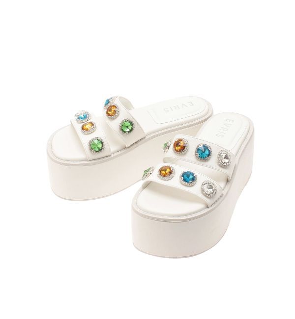 EVRIS「ビジューデザインプラットフォームサンダル」|サンダル|