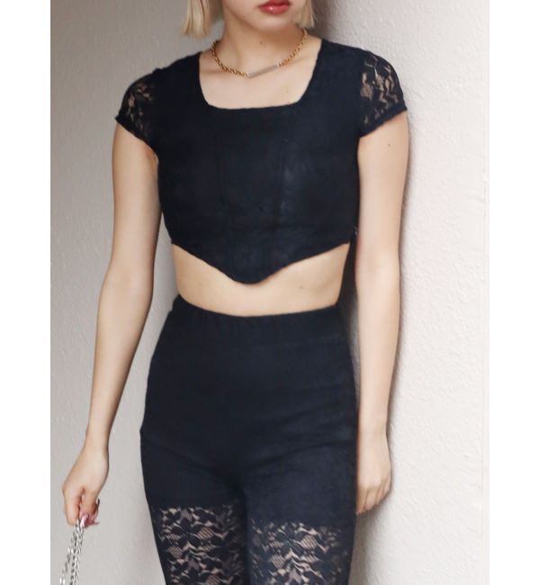 EVRIS「レースクロップドトップス」|Tシャツ・カットソー|