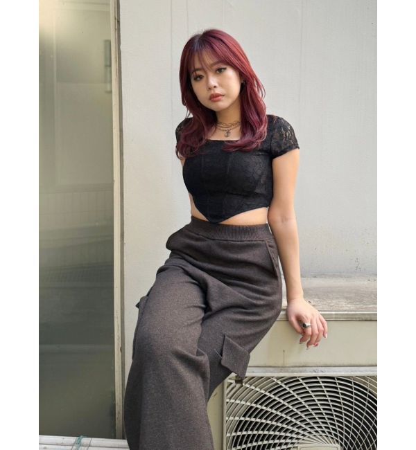 EVRIS「レースクロップドトップス」|Tシャツ・カットソー|