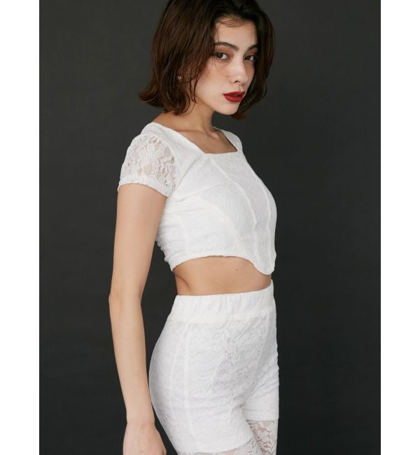 EVRIS「レースクロップドトップス」|Tシャツ・カットソー|