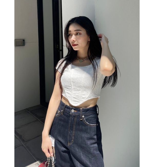 EVRIS「レースクロップドトップス」|Tシャツ・カットソー|