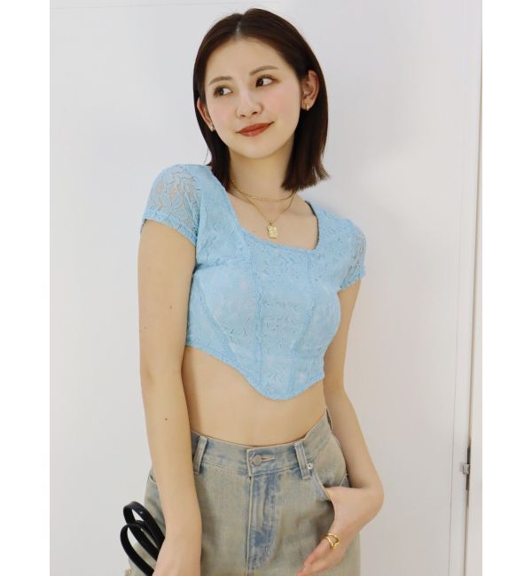 EVRIS「レースクロップドトップス」|Tシャツ・カットソー|