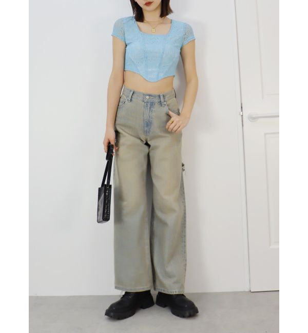 EVRIS「レースクロップドトップス」|Tシャツ・カットソー|