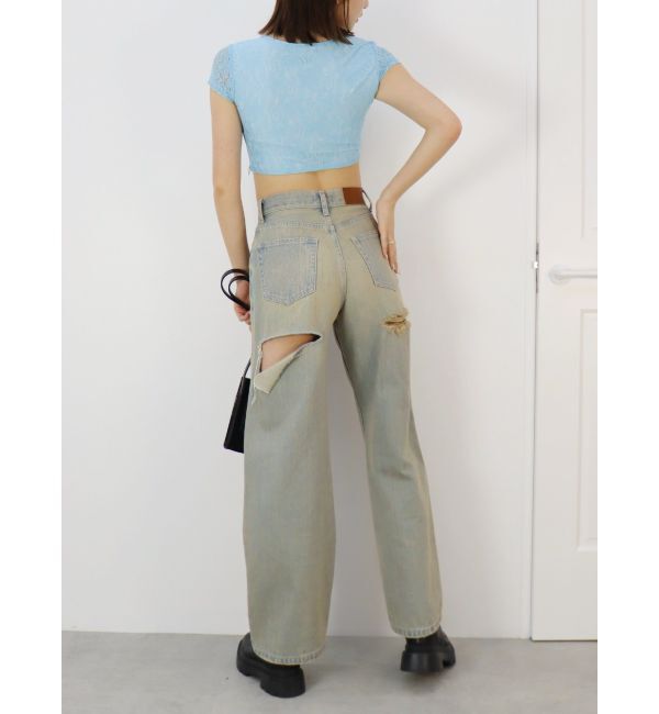 EVRIS「レースクロップドトップス」|Tシャツ・カットソー|