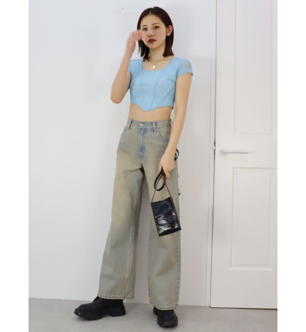 EVRIS「レースクロップドトップス」|Tシャツ・カットソー|