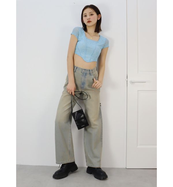 EVRIS「レースクロップドトップス」|Tシャツ・カットソー|