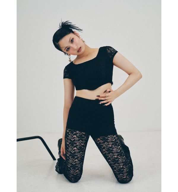 EVRIS「レースクロップドトップス」|Tシャツ・カットソー|