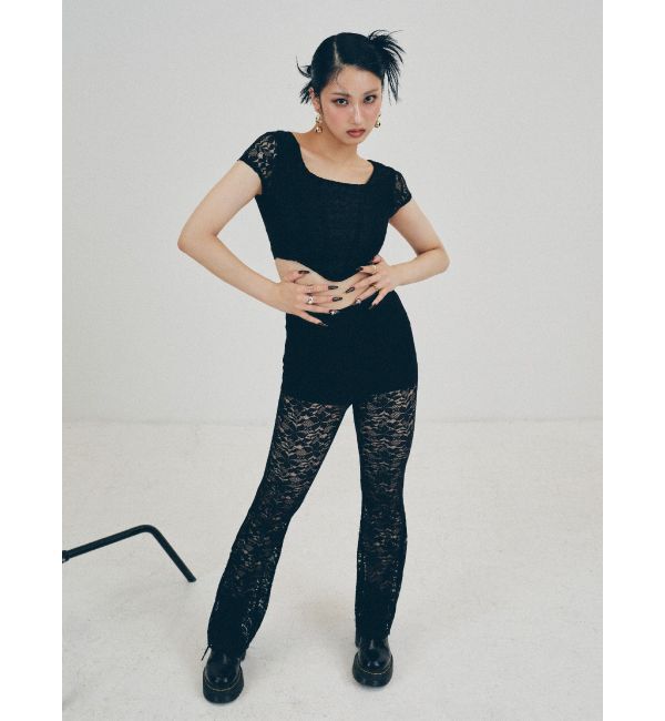 EVRIS「レースクロップドトップス」|Tシャツ・カットソー|